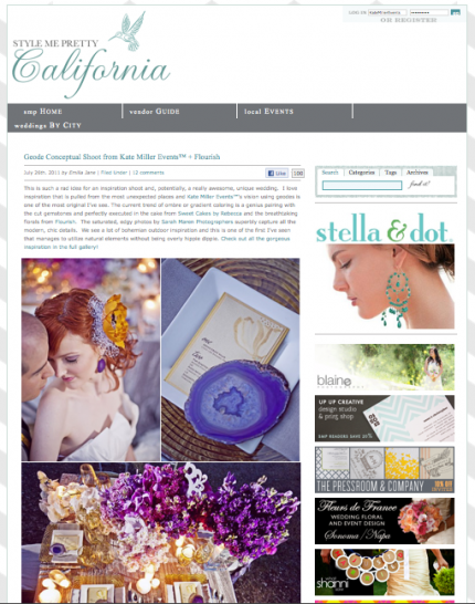 Geode Shoot by Kate Miller Events featured on Style Me Pretty