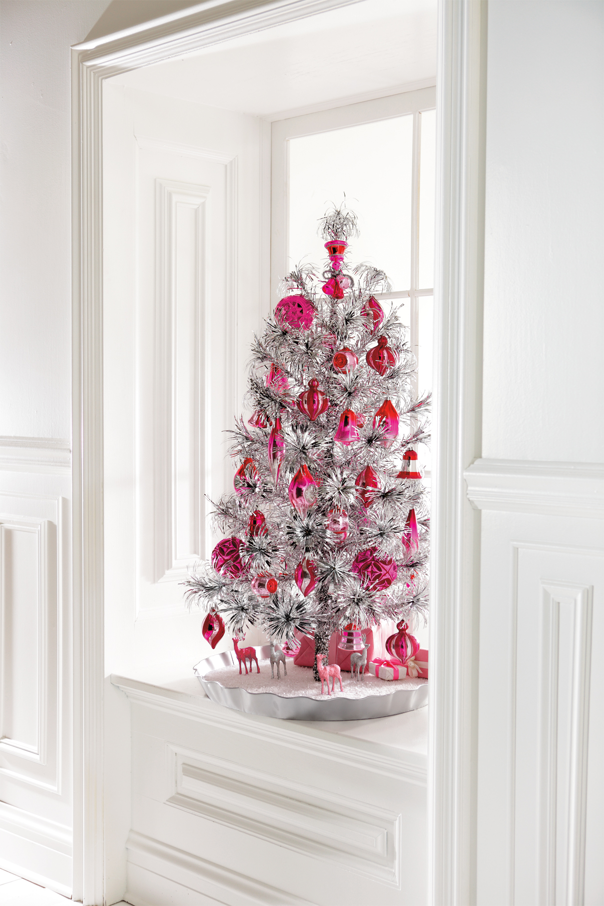 White, Pink, Red and Silver Xmas Tree