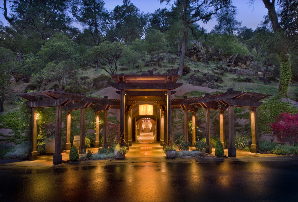 Entrance to Calistoga Ranch luxury resort